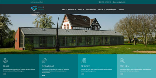 Gilliand & Collegen Webseite Screenshot